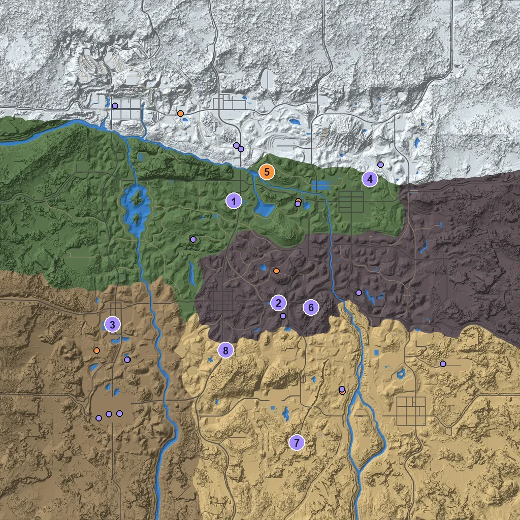 Navezgane map with 32 destroyed chemistry stations and forges