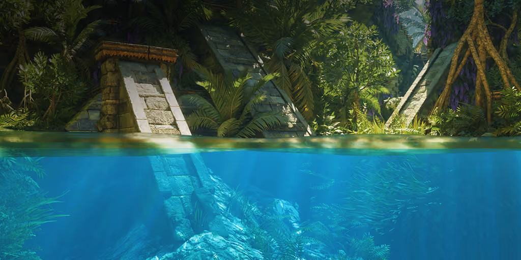 Veilwater Basin — the biome above the Veilwater Basin Hollow Halls