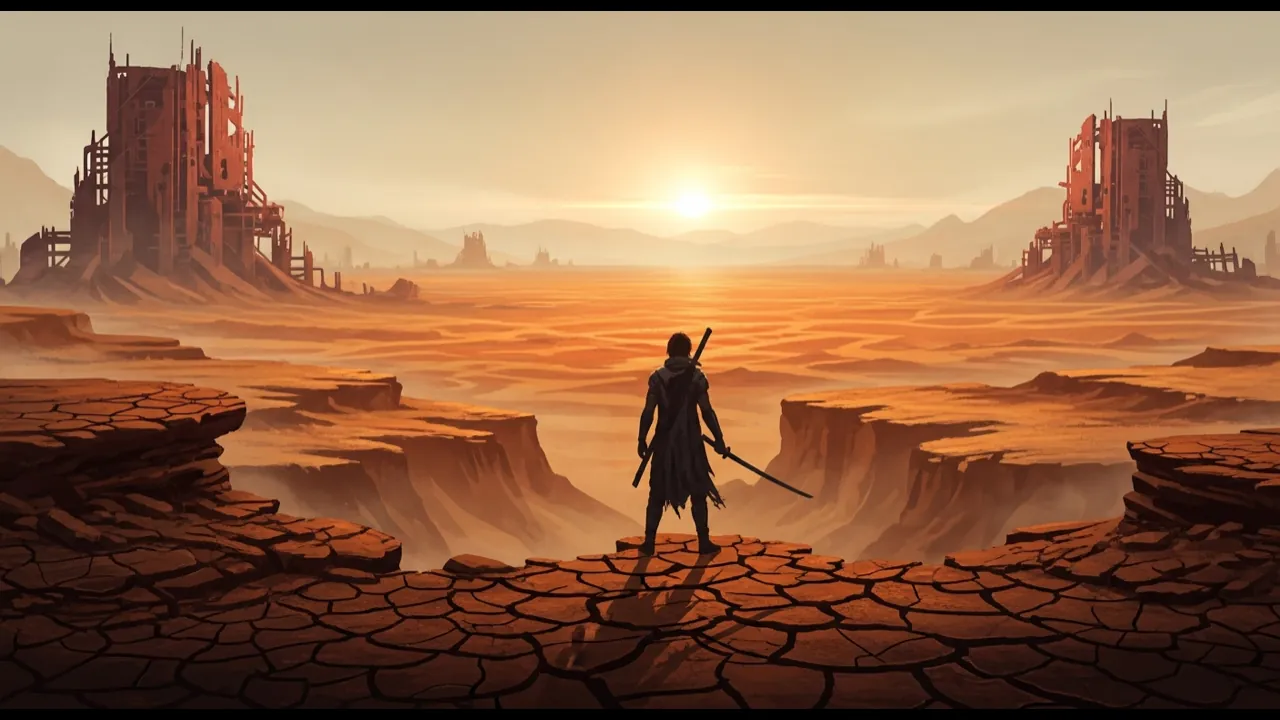 Kenshi — a lone wanderer setting out across a harsh wasteland