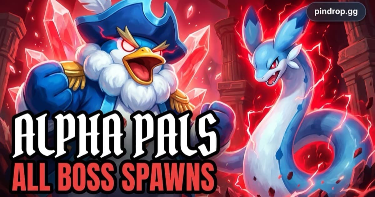 Alpha Pals boss locations map in Palworld