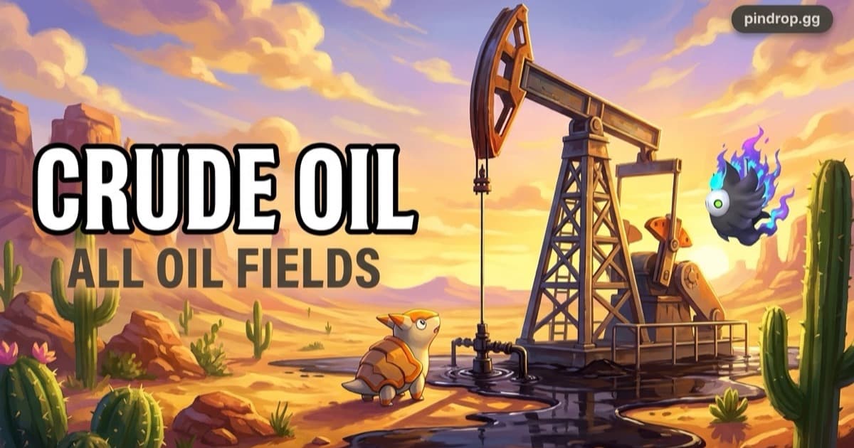 Crude Oil in Palworld — a Crude Oil Extractor running on a desert oil field