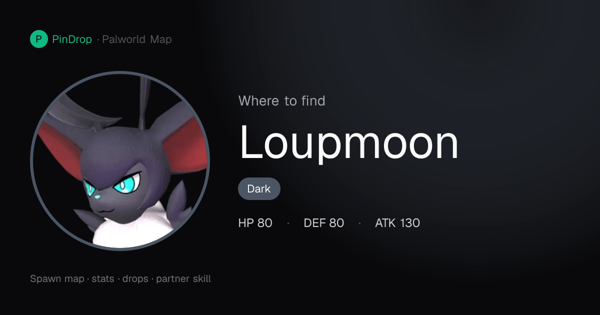 Loupmoon Palworld — Stats, Skills, Breeding & Locations