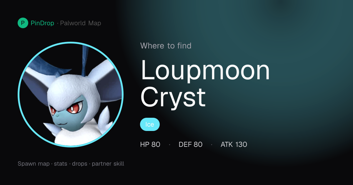 Loupmoon Cryst Palworld — Stats, Skills, Breeding & Locations