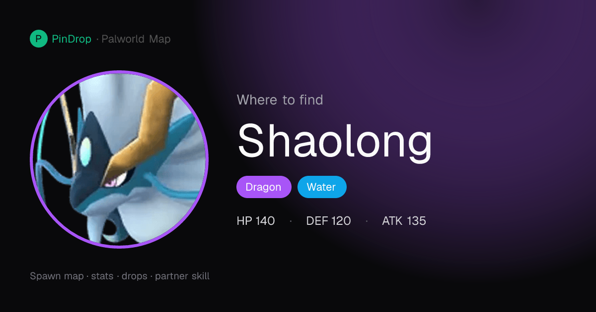 Shaolong Palworld — Stats, Skills, Breeding & Locations