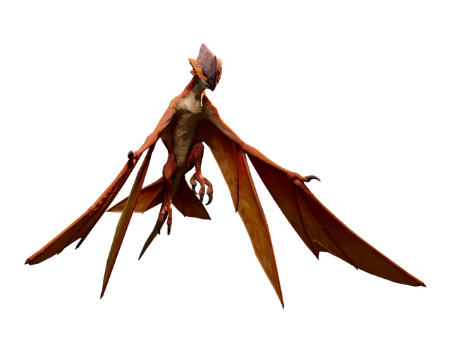 A vulture with spread wings, Keen Games render