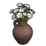 Clay Vase with Daisy