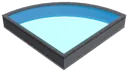 Rounded glass floor